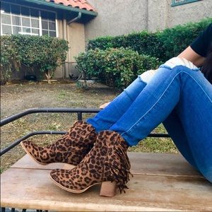 ❤️❤️RESTOCKED LEOPARD PRINT FAUX SUEDE FRINGE BOOT